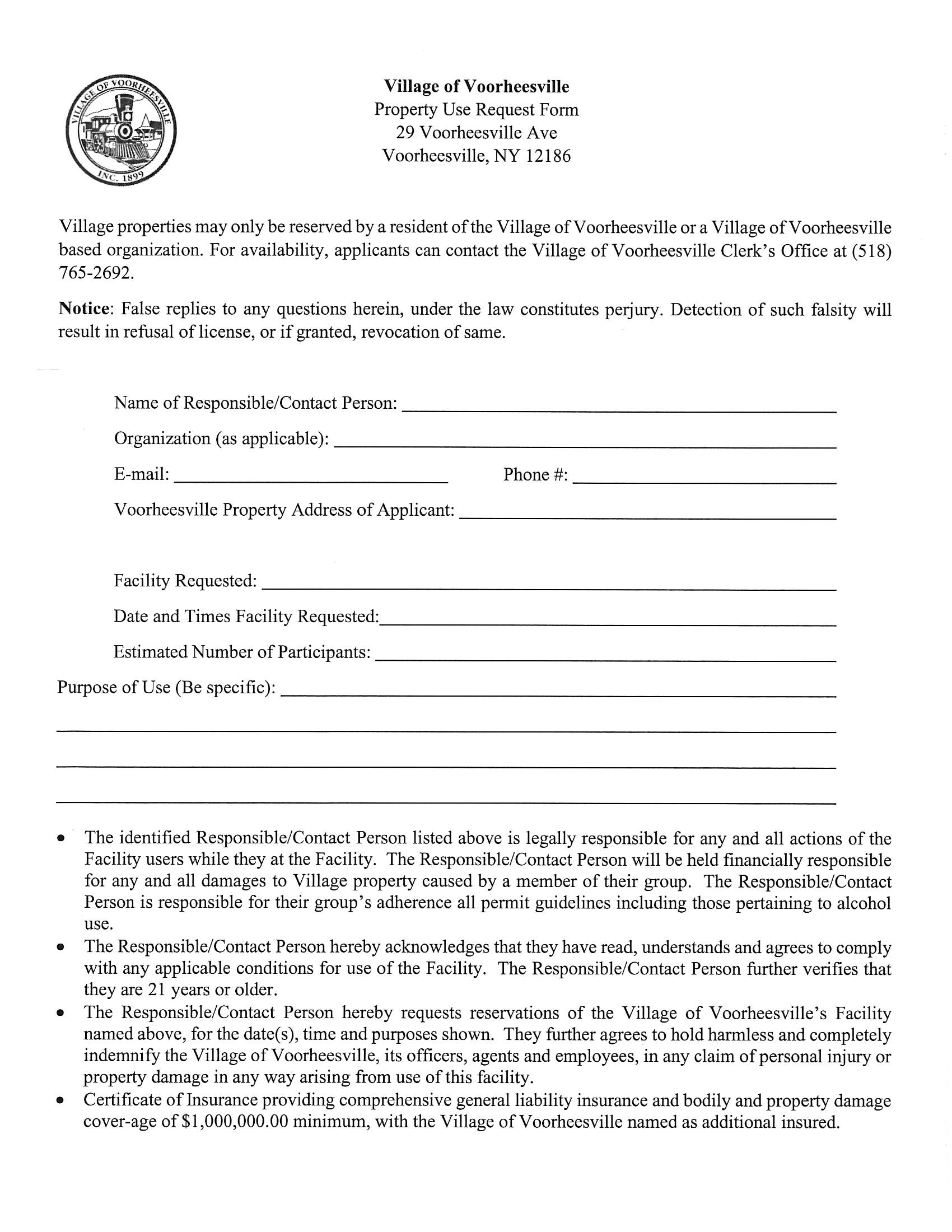 Property Use Form Pg 1