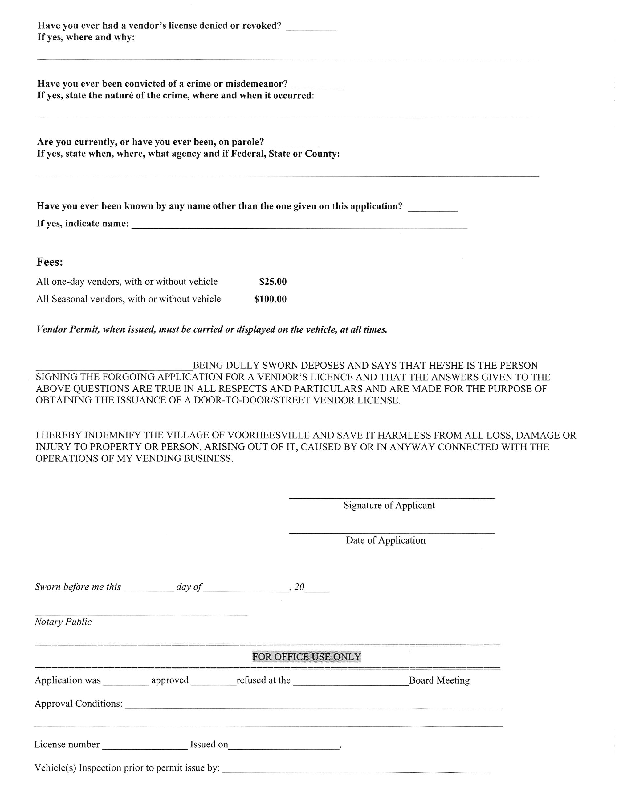 Vendor Permit-Page 2